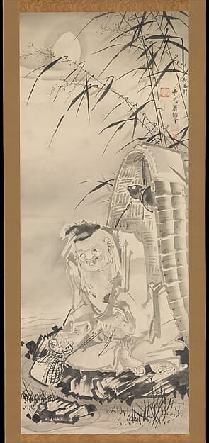 Tōkaibō with a Fishing Basket, by Soga Shōhaku