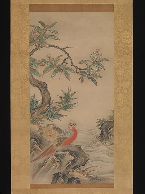 Pheasants among Trees: Flowers of the Four Seasons, by Kano Shōei