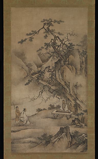 Bo Ya Plays the Qin as Zhong Ziqi Listens, by Kano Motonobu