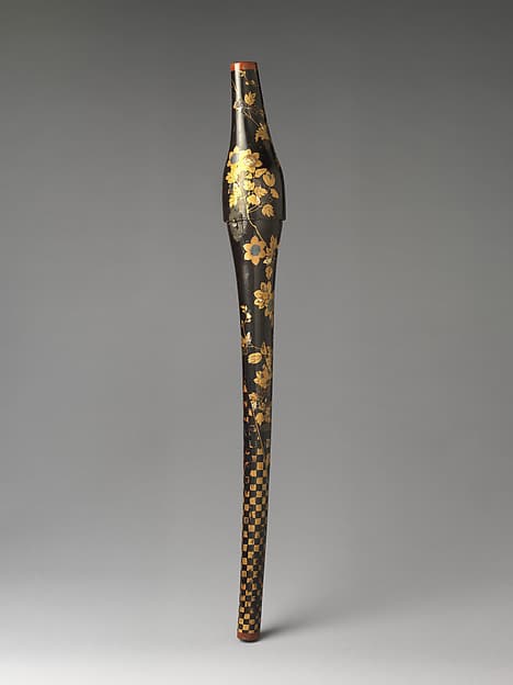 Sword Case (Katana-tsutsu) with Clematis and Checkered Pattern