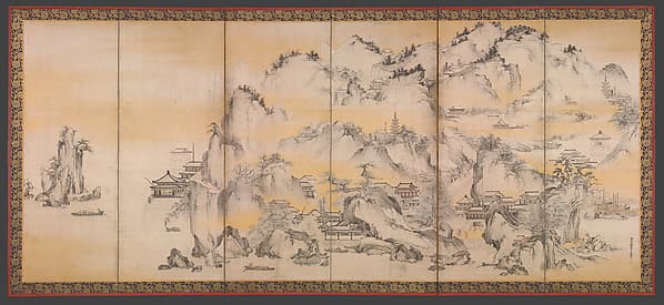 Jinshan Island and West Lake, by Kano Sanraku