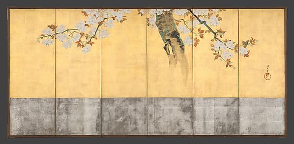 Blossoming Cherry Trees, by Sakai Hōitsu