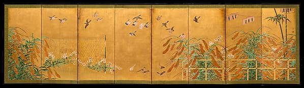 Autumn Millet and Small Birds, by Kano Sanraku