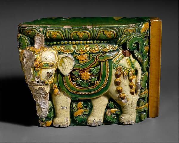 Door frame tile with elephant from the "Porcelain Pagoda"