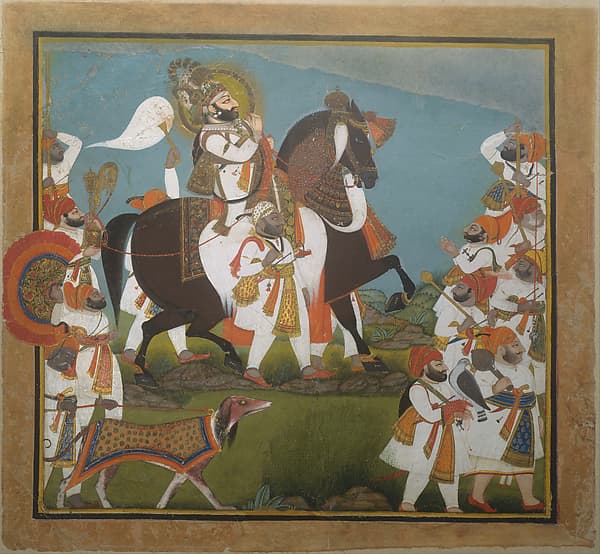 Maharana Bhim Singh and Retinue Embark on a Hunt, by Chokha