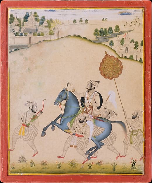 Maharana Amar Singh II Riding a Jodhpur Horse, by Stipple Master