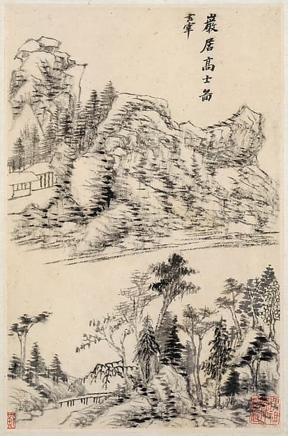 Landscapes after old masters, by Dong Qichang