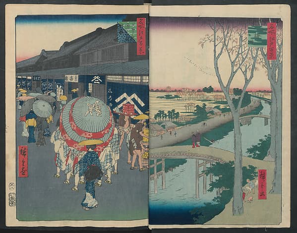 Hatsune Riding Ground, from the series One Hundred Famous Views of Edo (Meisho Edo hyakkei) 名所江戸百景), by Utagawa Hiroshige 歌川広重