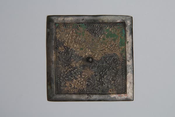Square mirror decorated with palmette motifs