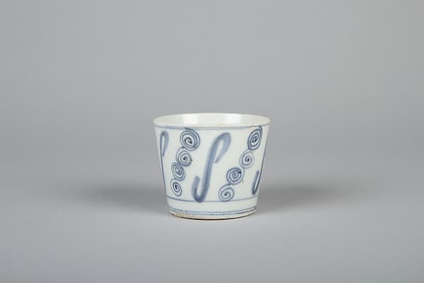 Set of Five Soba Cups (Soba Choko) with Swirl Patterns