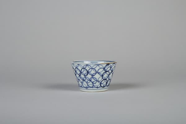 Set of Five Soba Cups (Soba choko) with Interlinked Circles (Shippō)