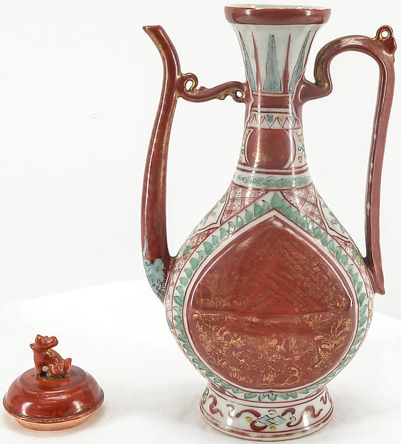 Ewer with peacock and peonies