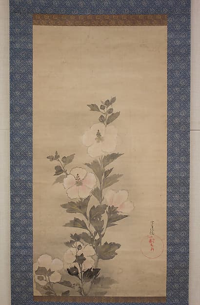 White Hollyhocks, by Tawaraya Sōtatsu