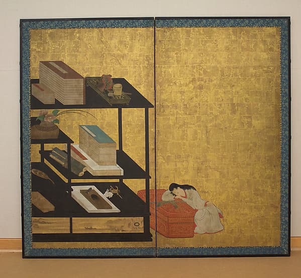 Interior Scene with Books and Writing Implements, by Unidentified artist