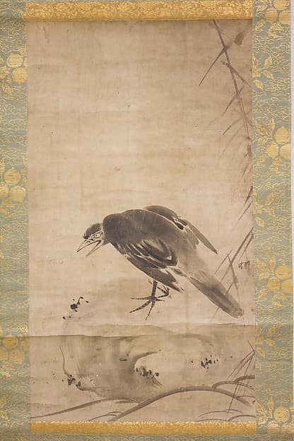 Crow on a Rock, by Sesson Shūkei