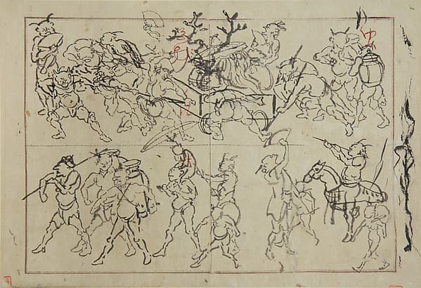 Preliminary Drawings of Demons, by Kawanabe Kyōsai 河鍋暁斎