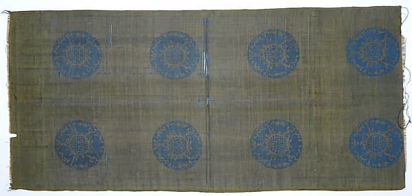 Textile with medallions of bats and character of longevity (shou)