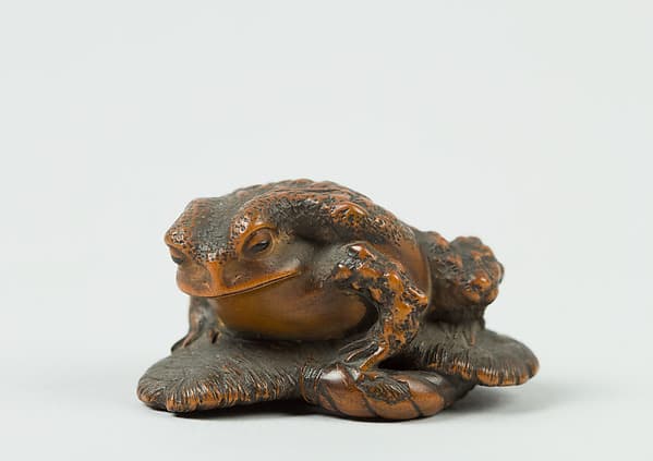 Netsuke of Toad on a Sandal
