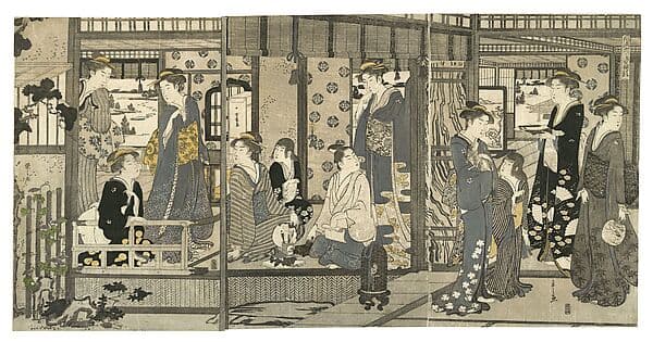 Bellflowers (Asagao), from the series Genji in Fashionable Modern Guise (Fūryū yatsushi Genji: Asagao), by Chōbunsai Eishi 鳥文斎栄之