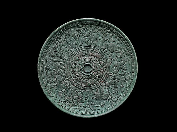 Footed Dish with Equestrian Hunting Scene