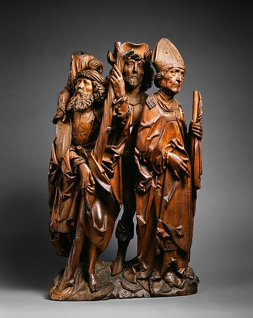 Saints Christopher, Eustace, and Erasmus (Three Helper Saints), by Tilman Riemenschneider