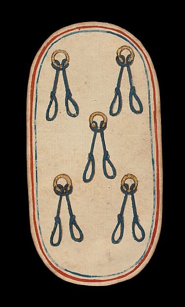 5 of Nooses, from The Cloisters Playing Cards