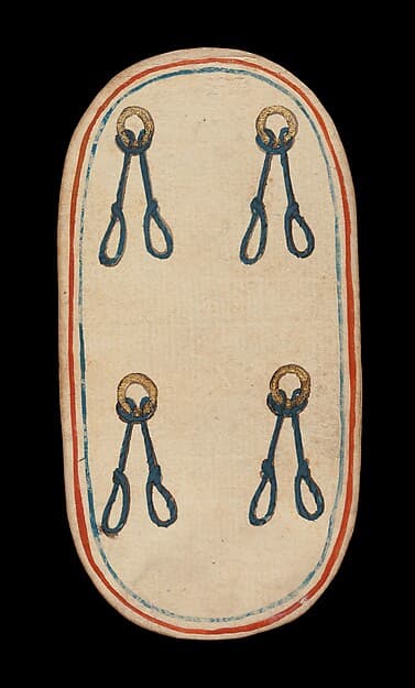 4 of Nooses, from The Cloisters Playing Cards
