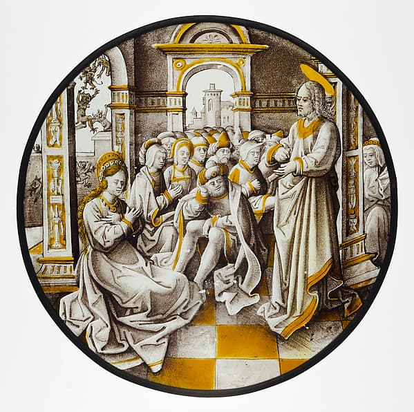 Roundel with Christ and the Adulterous Woman, by Pseudo-Ortkens