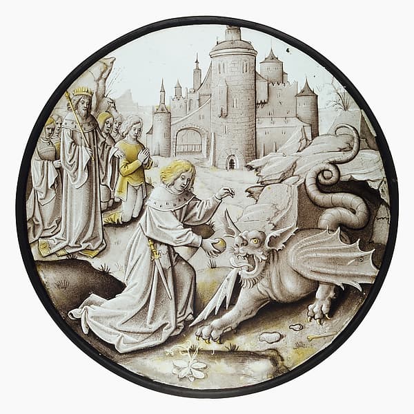 Roundel with Daniel Slaying the Dragon, by Pseudo-Ortkens