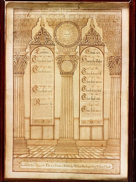 Ten Commandments, London, December 3, 1730, by Matthias Buchinger