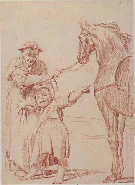 Marcolfa Persuades Cacasenno to Mount a Horse, by Giuseppe Maria Crespi
