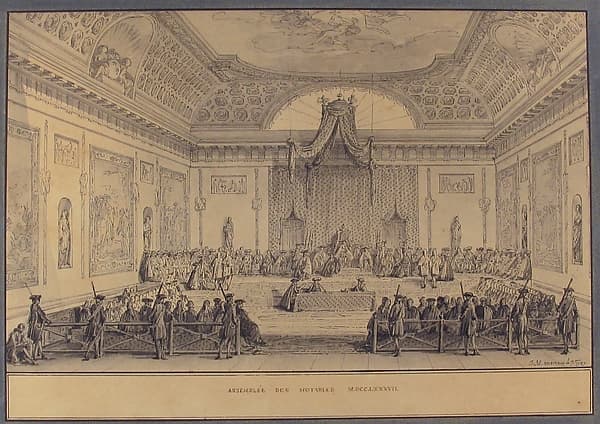 Assemblée des Notables, Versailles, 1787, by Jean Michel Moreau le Jeune