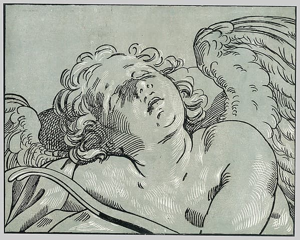 A sleeping cupid, by Bartolomeo Coriolano
