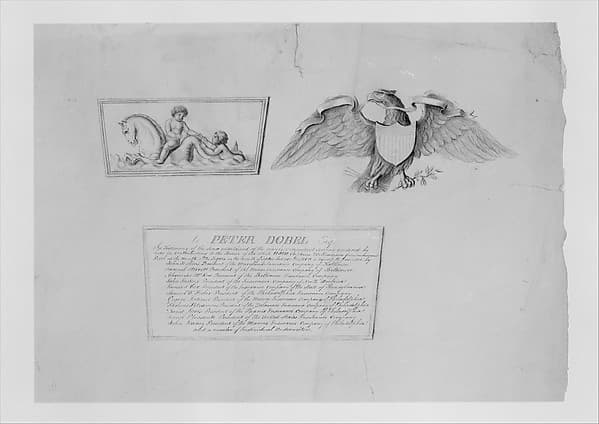 Designs for the ornaments and inscription on a testimonial urn, by Thomas Fletcher