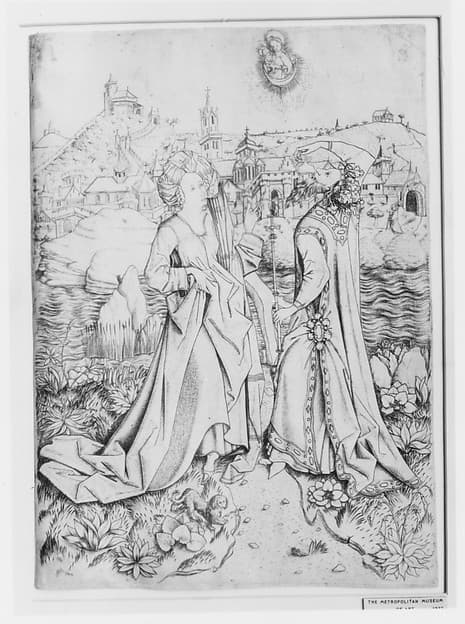 The Sibyl and Emperor Augustus, by Master ES