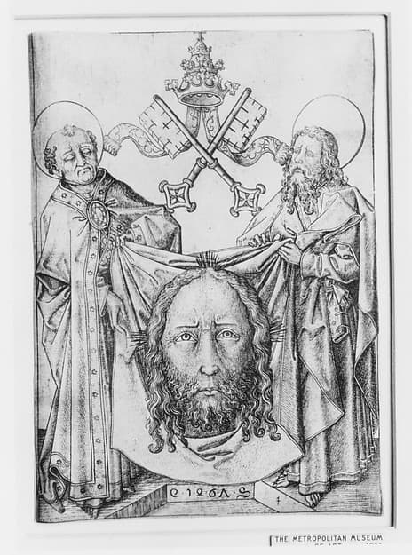 The Sudarium with St. Peter and St. Paul, by Master ES