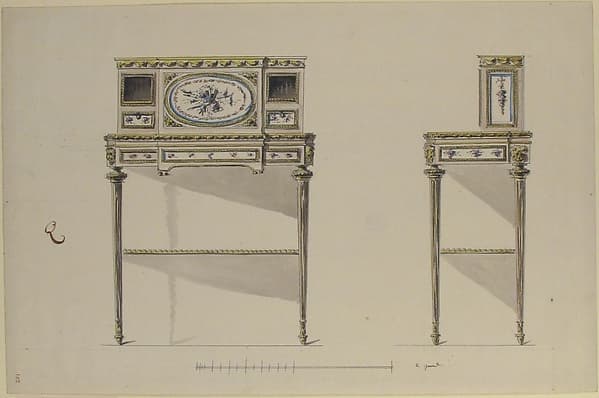 Design for a Lady's Writing Desk, by Anonymous, French, 18th century