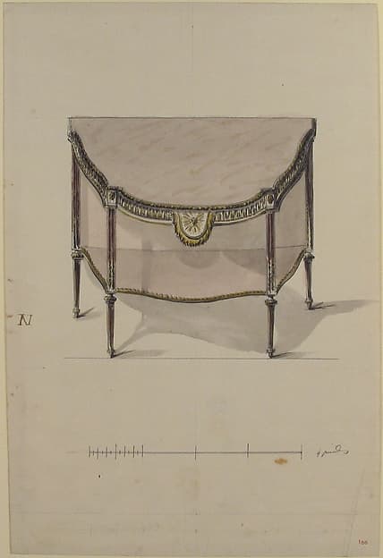 Design for a Console Table, by Anonymous, French, 18th century