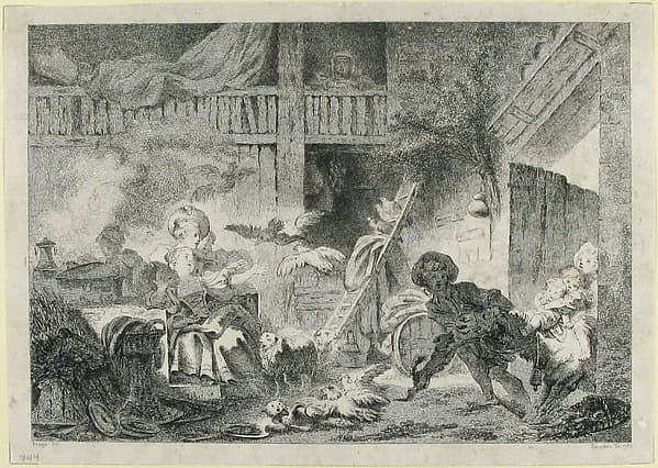 La Cour de Ferme (1762), by Jean Claude Richard, Abbé de Saint-Non
