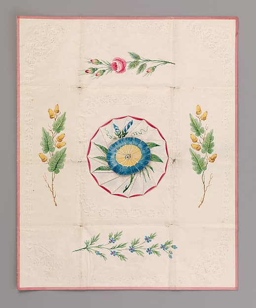 Cobweb Valentine with Morning Glory, by Anonymous, British, 19th century