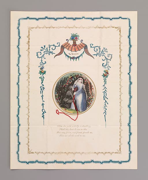 Cobweb valentine, by Anonymous, American, 19th century