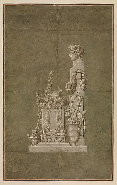 Wallpaper Panel depicting Spring with female herm, by Jacquemart et Bénard