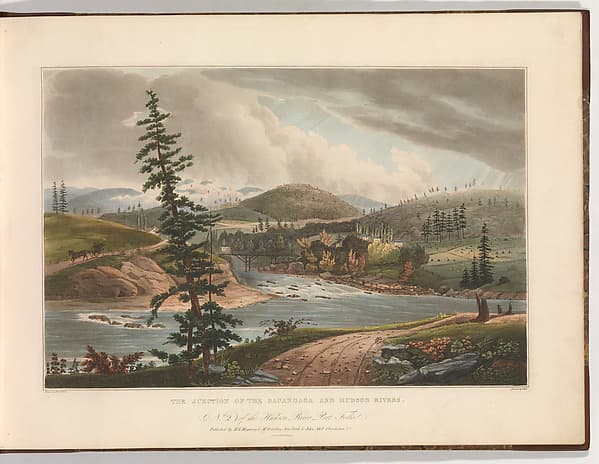 Junction of the Sacandaga and Hudson Rivers (No. 2 of The Hudson River Portfolio), by John Hill
