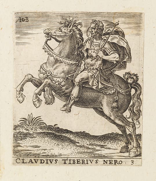 Claudius Tiberius Nero, from "Twelve Caesars on Horseback", by Abraham de Bruyn