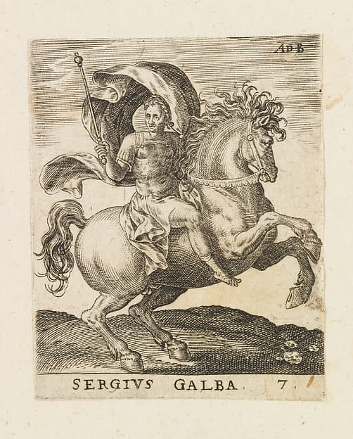 Sergius Galba, from "Twelve Caesars on Horseback", by Abraham de Bruyn