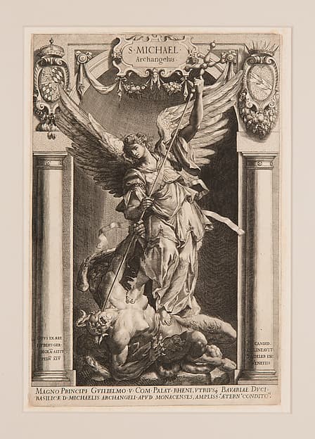 The Archangel Michael Defeating Satan, in a Niche, by Lucas Kilian
