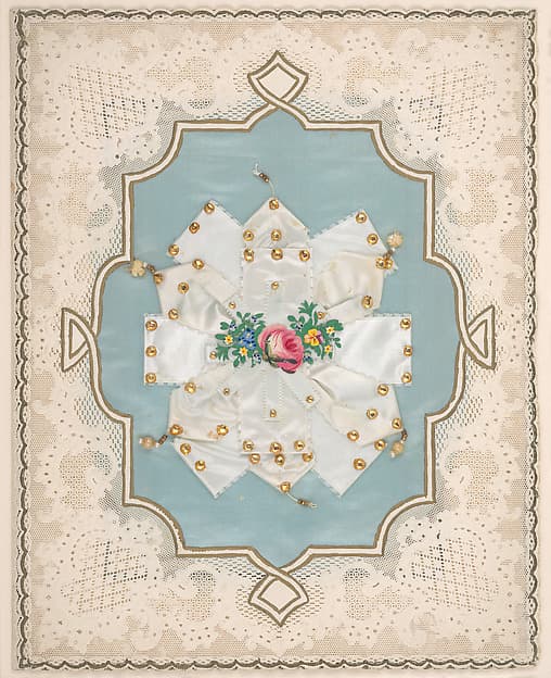 Valentine with lace paper and faux pearls, by Esther Howland