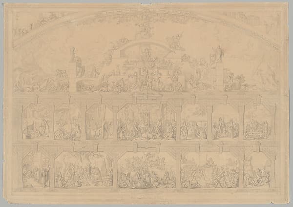 Preparatory Drawing for a Print Series on the History of Germany (Die Geschichte des deutschen Volkes in fünfzehn Bildern), by Carl Heinrich Hermann