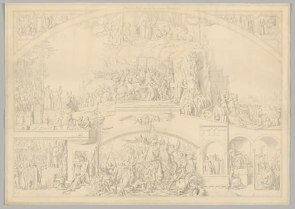 Preparatory Drawing for a Print Series on the History of Germany (Die Geschichte des deutschen Volkes in fünfzehn Bildern), by Carl Heinrich Hermann
