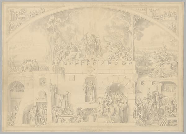 Preparatory Drawing for a Print Series on the History of Germany (Die Geschichte des deutschen Volkes in fünfzehn Bildern), by Carl Heinrich Hermann